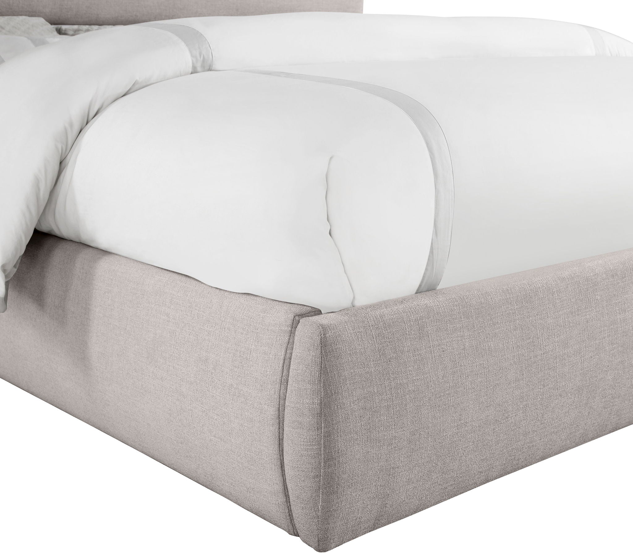Adam - Linen Fabric Bed With 89" Headboard