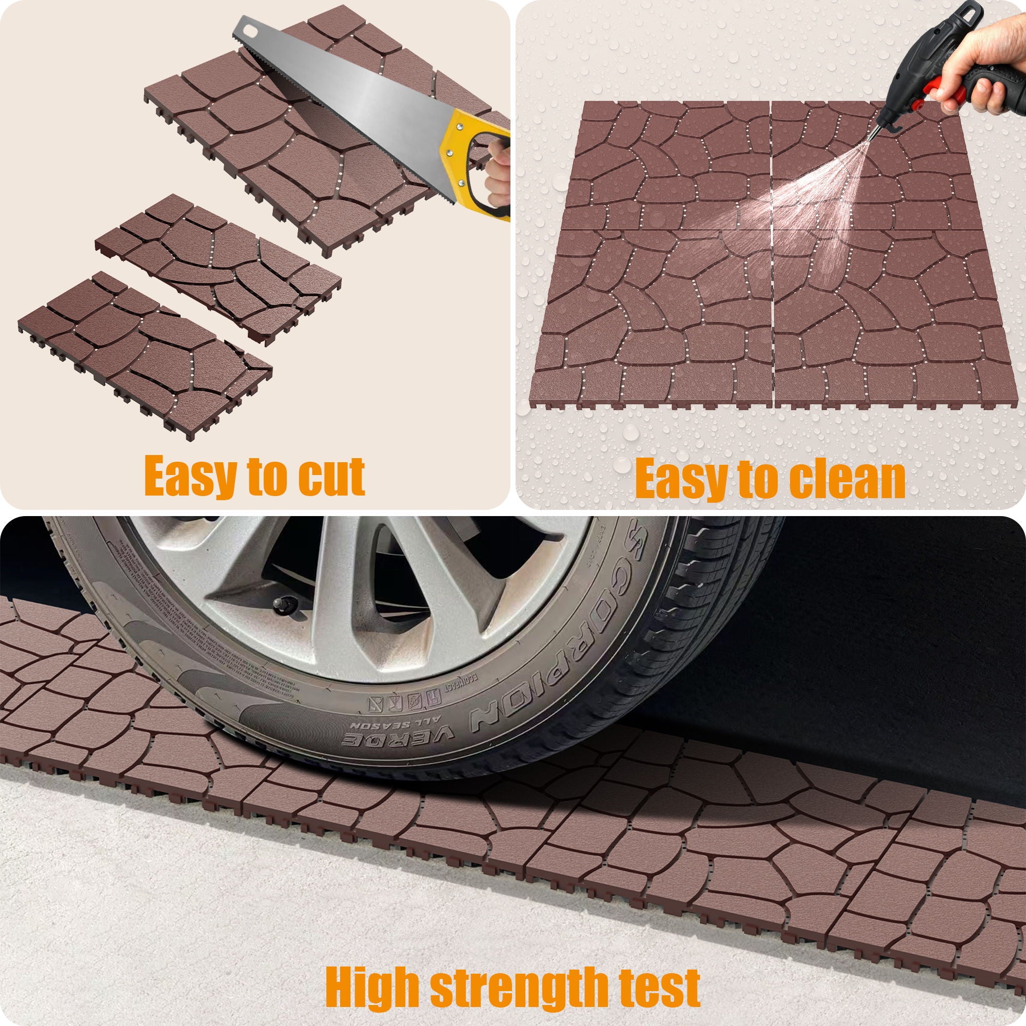 New Stone Texture Patio Deck Tiles, Diy Interlocking Floor Tiles, Easy Installation
