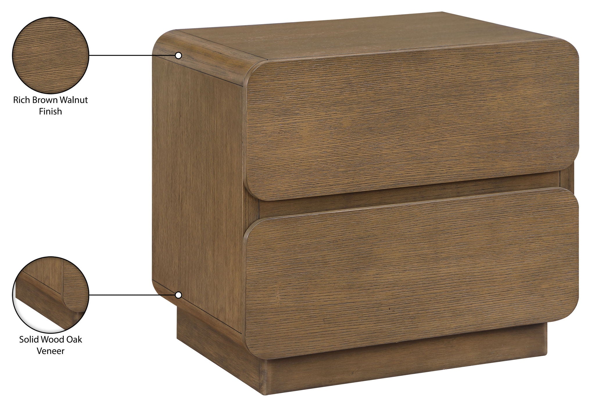 Adagio - Solid Wood And Oak Veneer Nightstand