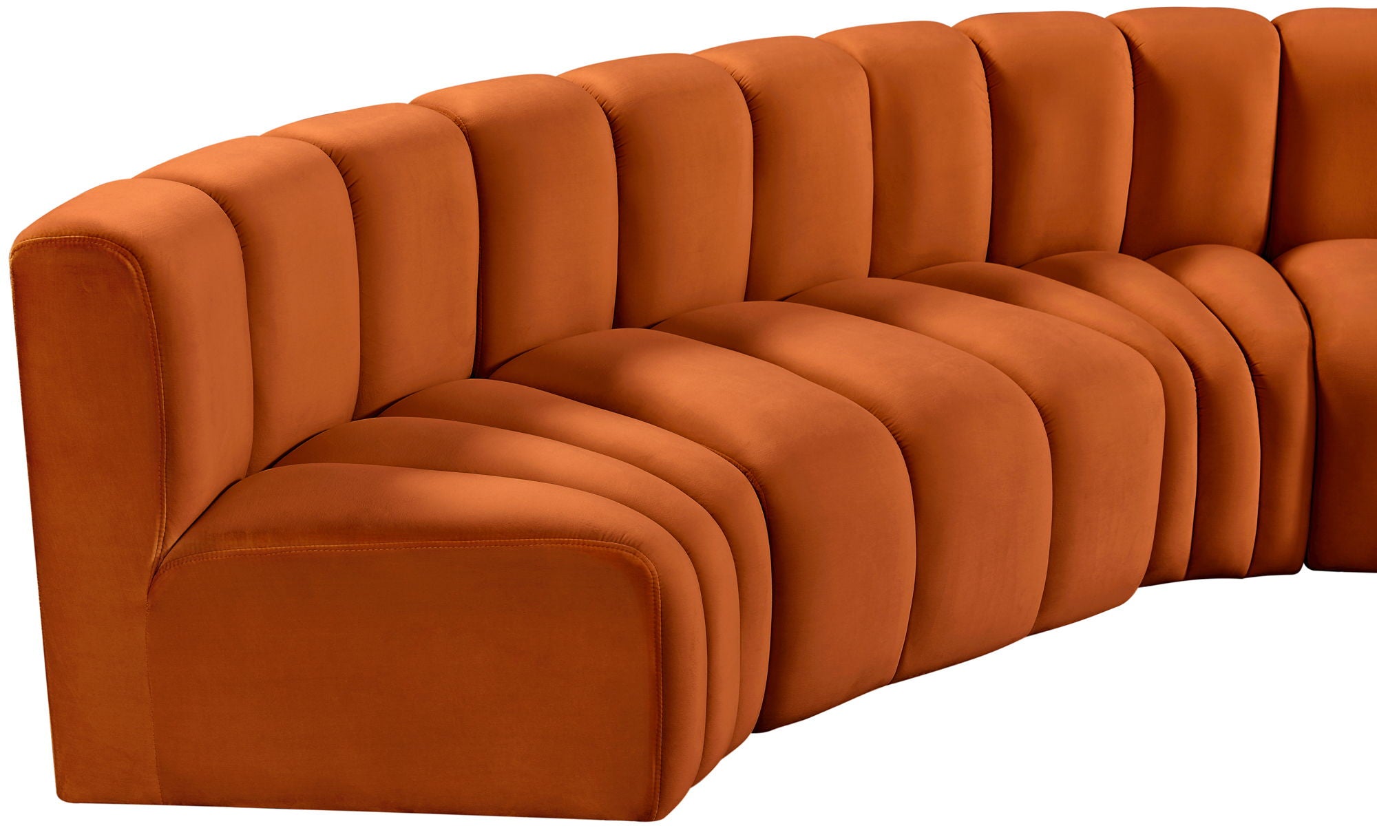 Arc - Velvet 6 Piece Curved Modular Sofa