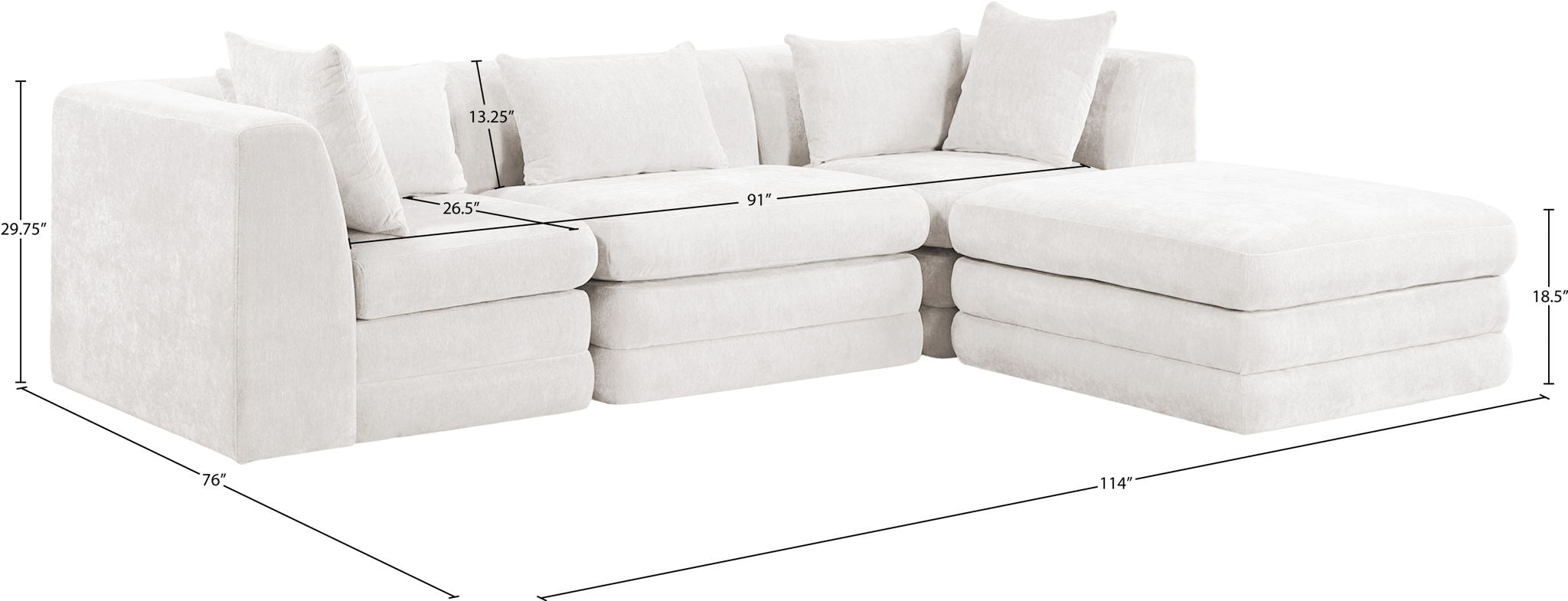 Stellar - 4 Piece Upholstered Modular Sectional