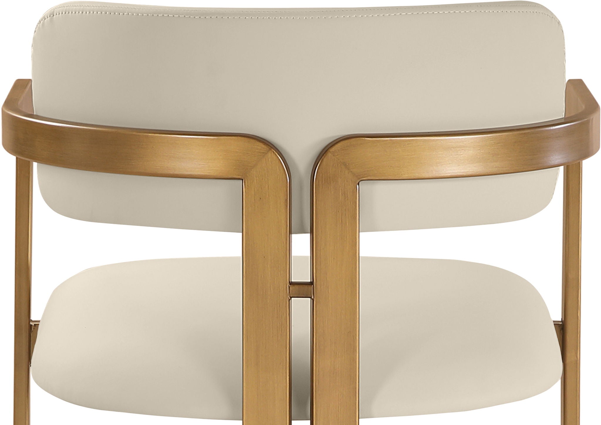 Aurum - Vegan Leather Upholstered Counter Stool With Brushed Brass Base