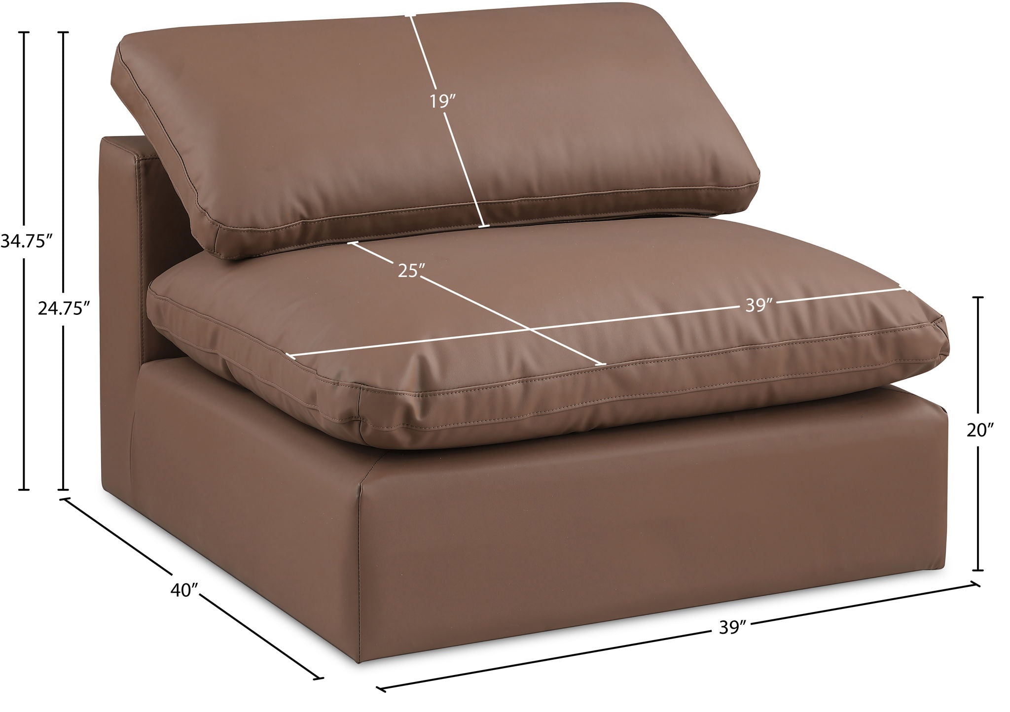 Comfy - Faux Leather Armless Chair