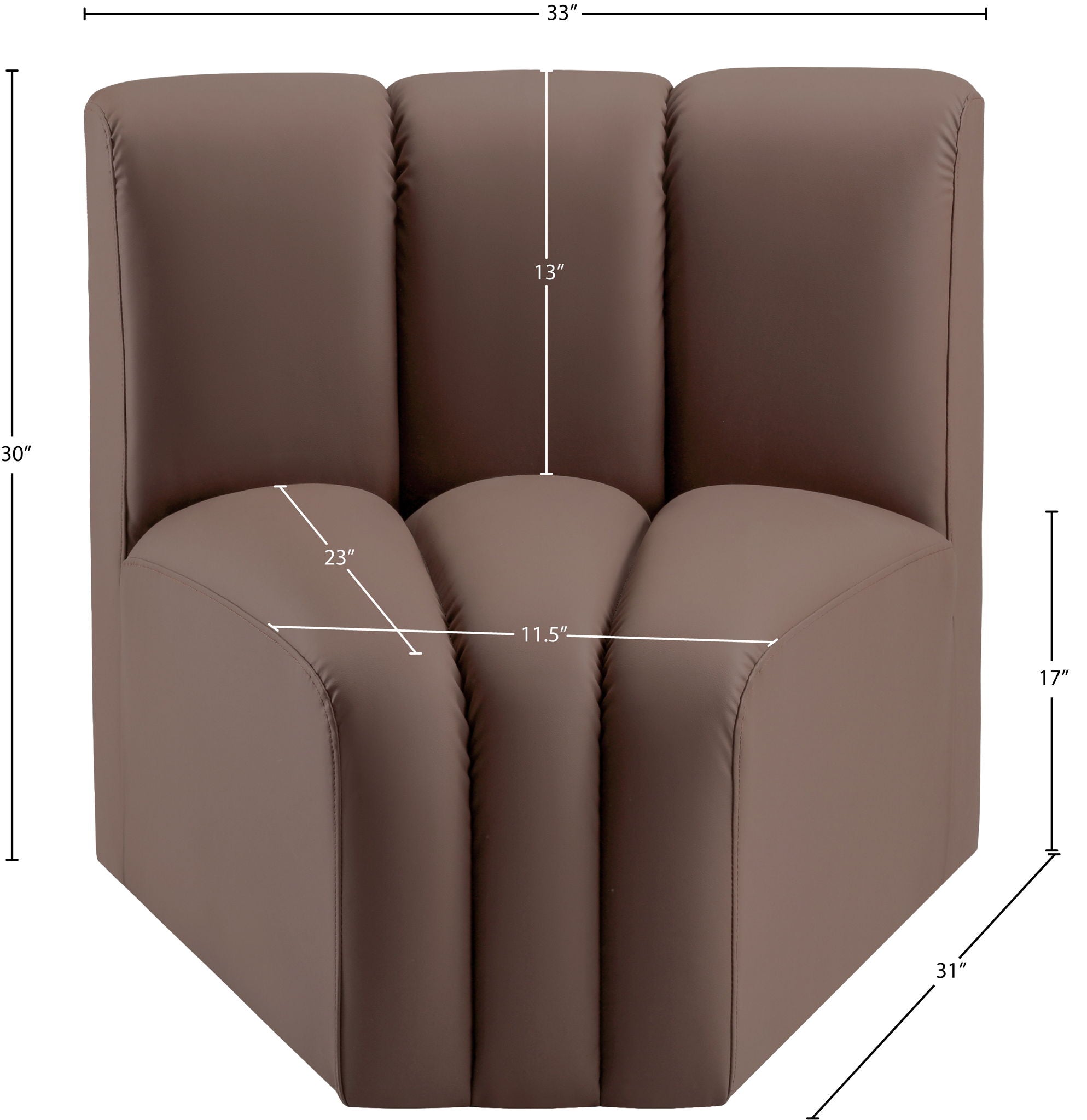 Arc - Faux Leather Curved Corner Chair
