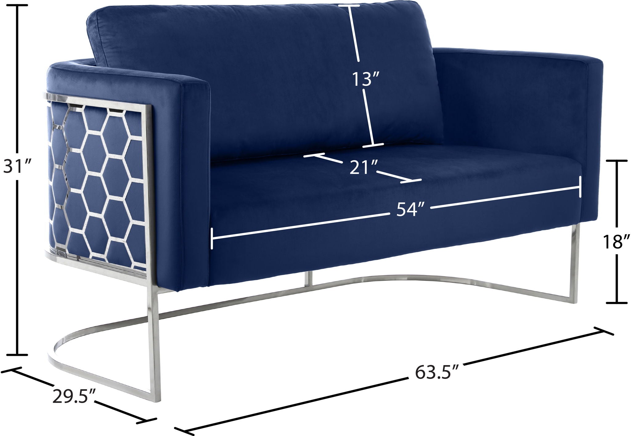 Casa - Loveseat with Chrome Legs
