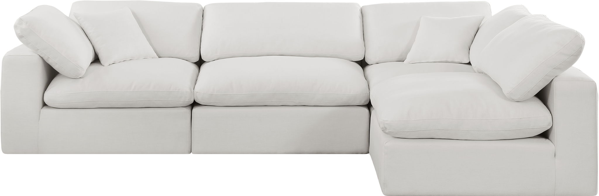 Comfy - 4 Piece Linen Fabric Modular Armless Sectional