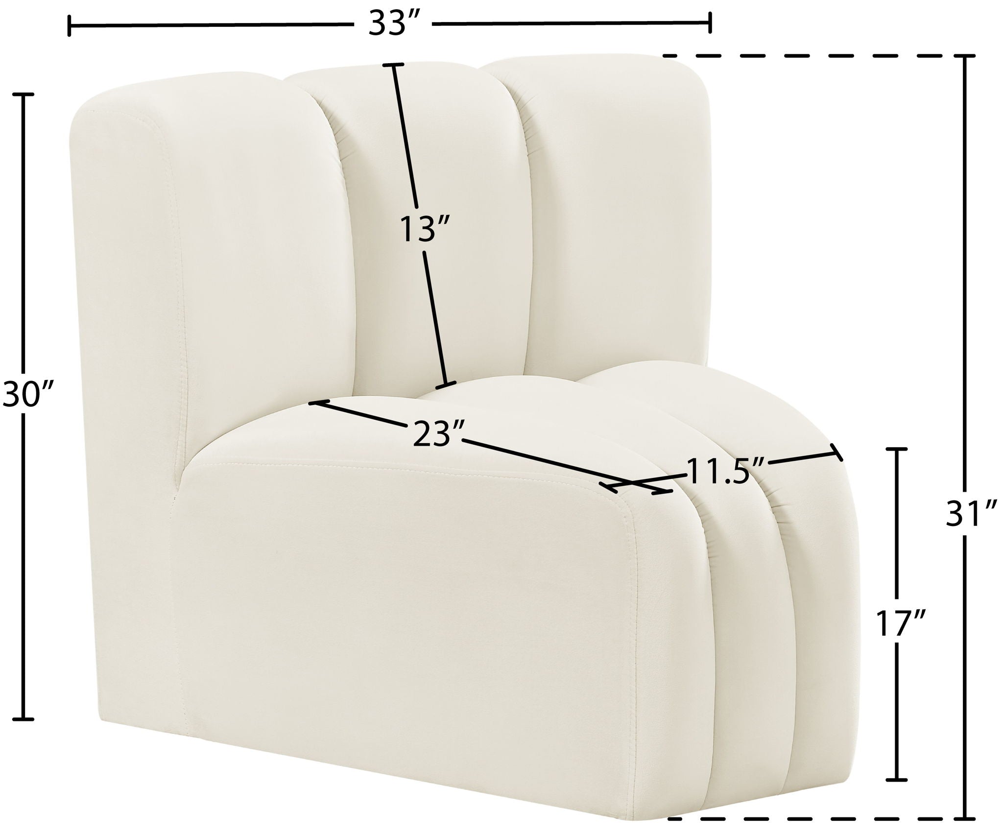 Arc - Velvet Curved Corner Chair