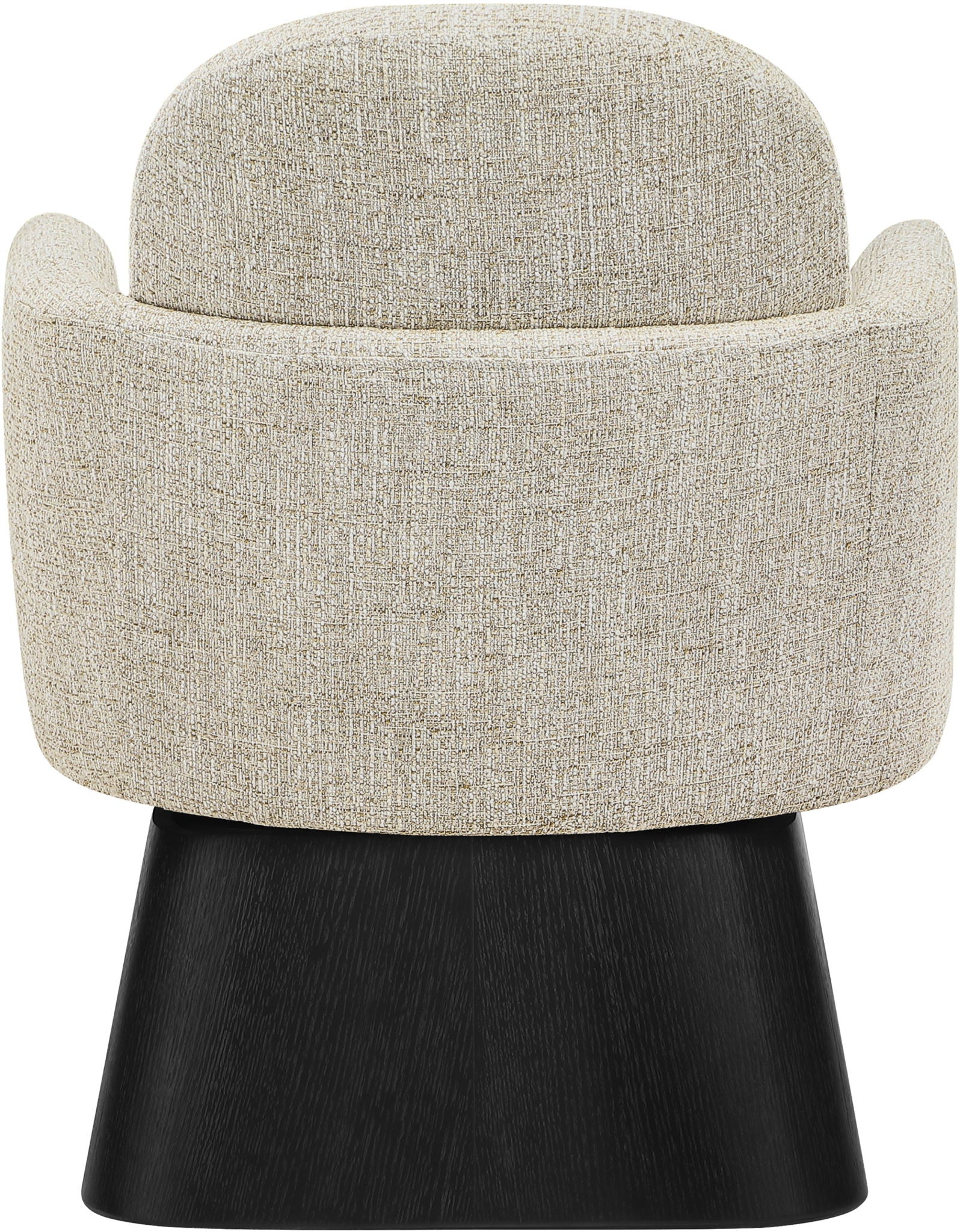 Marlowe - Linen Textured Fabric Upholstered Swivel Accent Chair - Stained Black