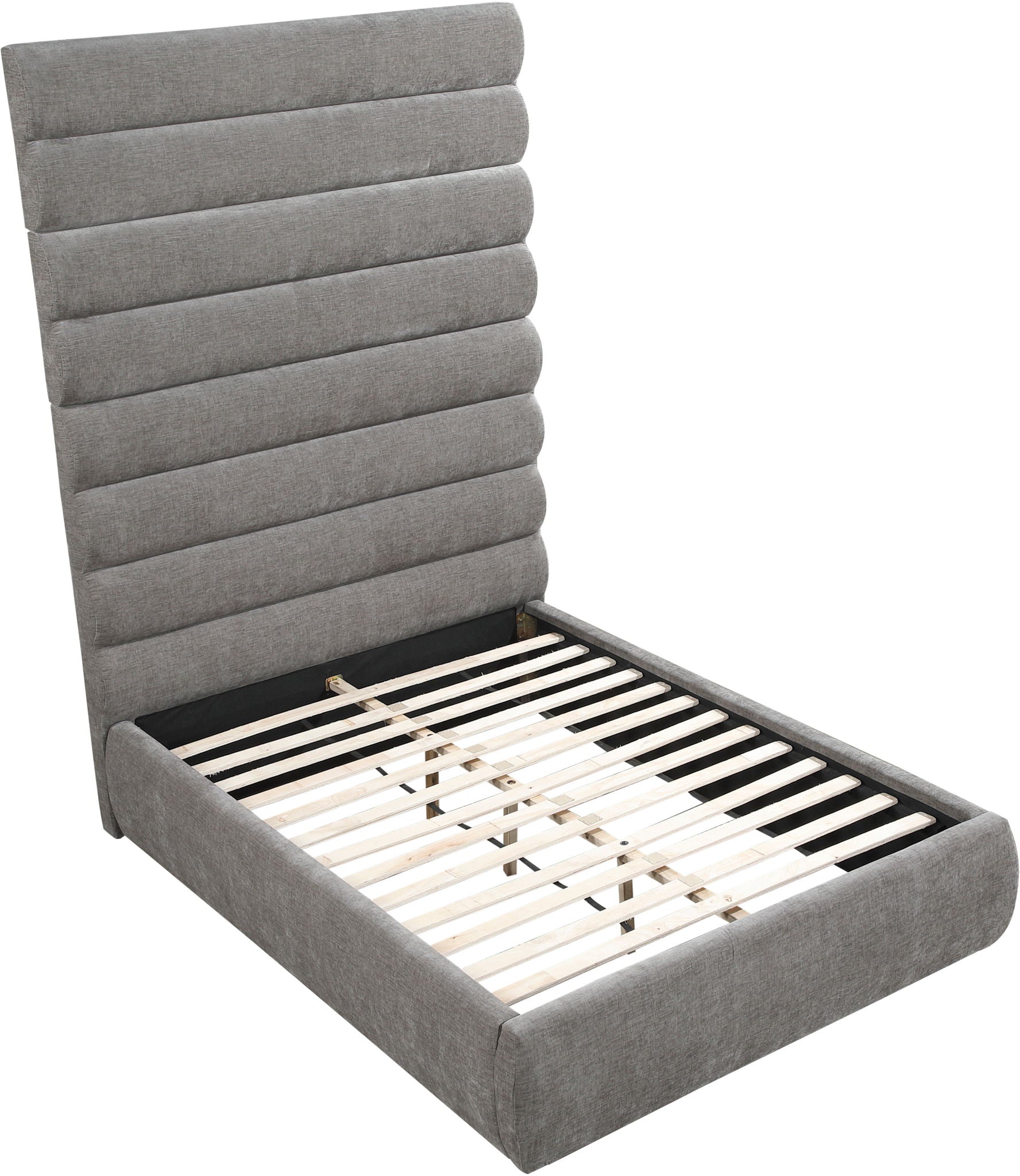 Adam - Chenille Fabric Bed With 89" Headboard