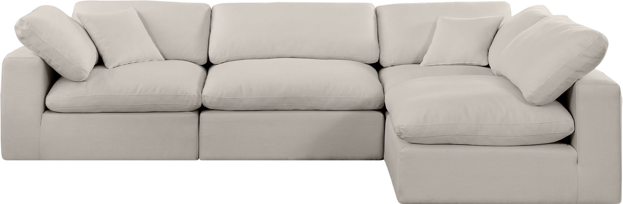Comfy - 4 Piece Linen Fabric Modular Armless Sectional