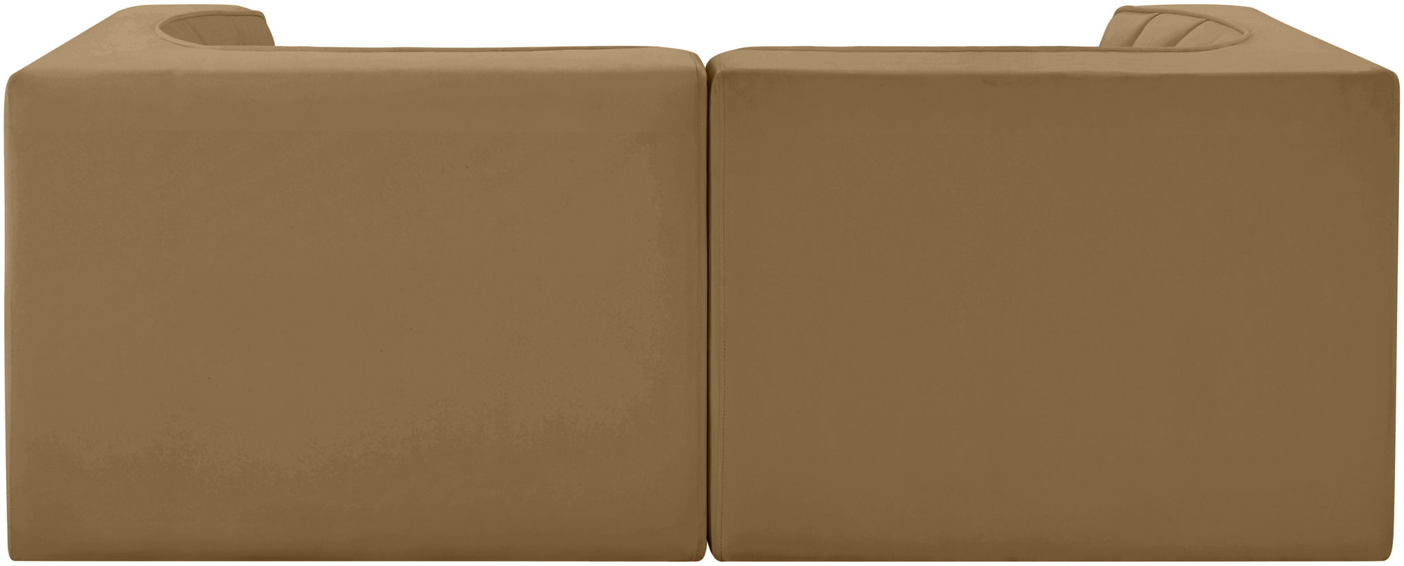 Rummi - Velvet Performance Fabric Upholstered 2 Piece Modular Loveseat