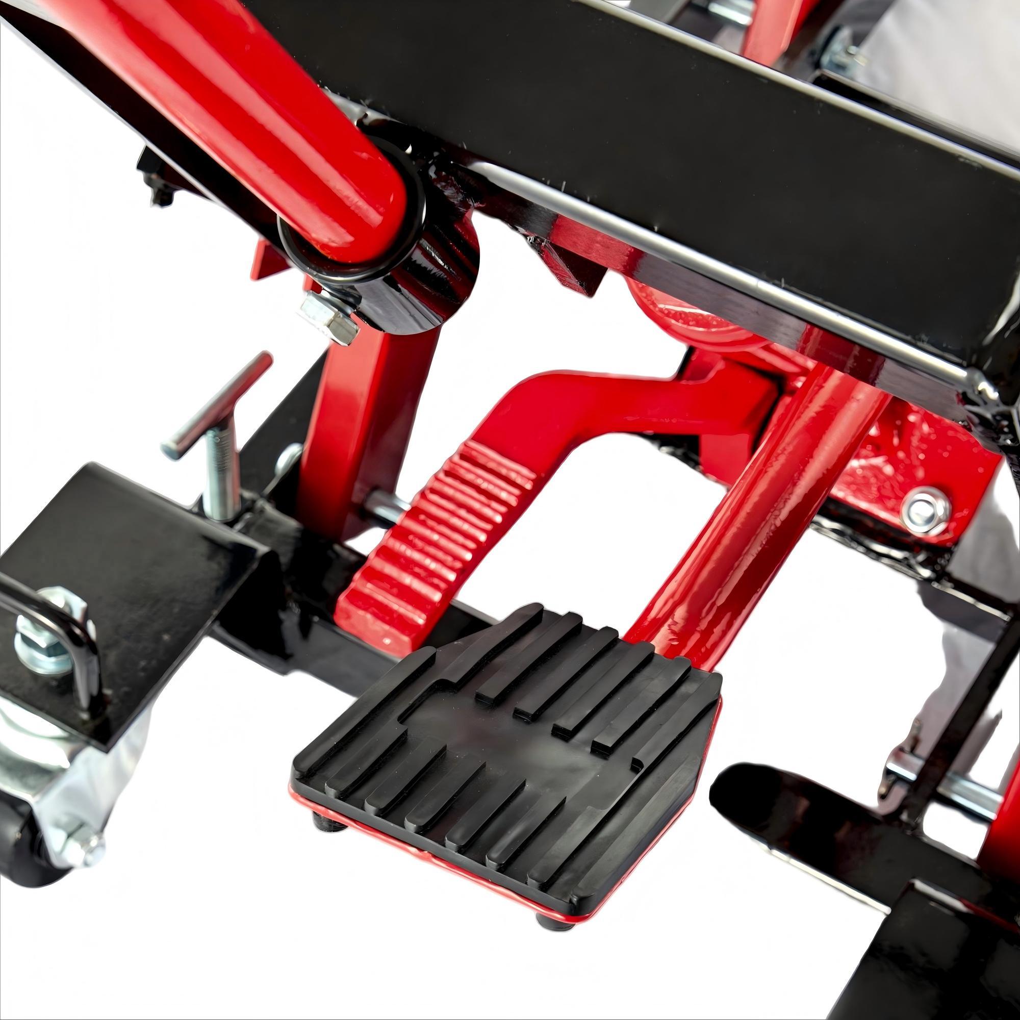 Heavy Duty 1500Lbs Hydraulic Motorcycle Lift Jack With Wheels And Handle - Red / Black