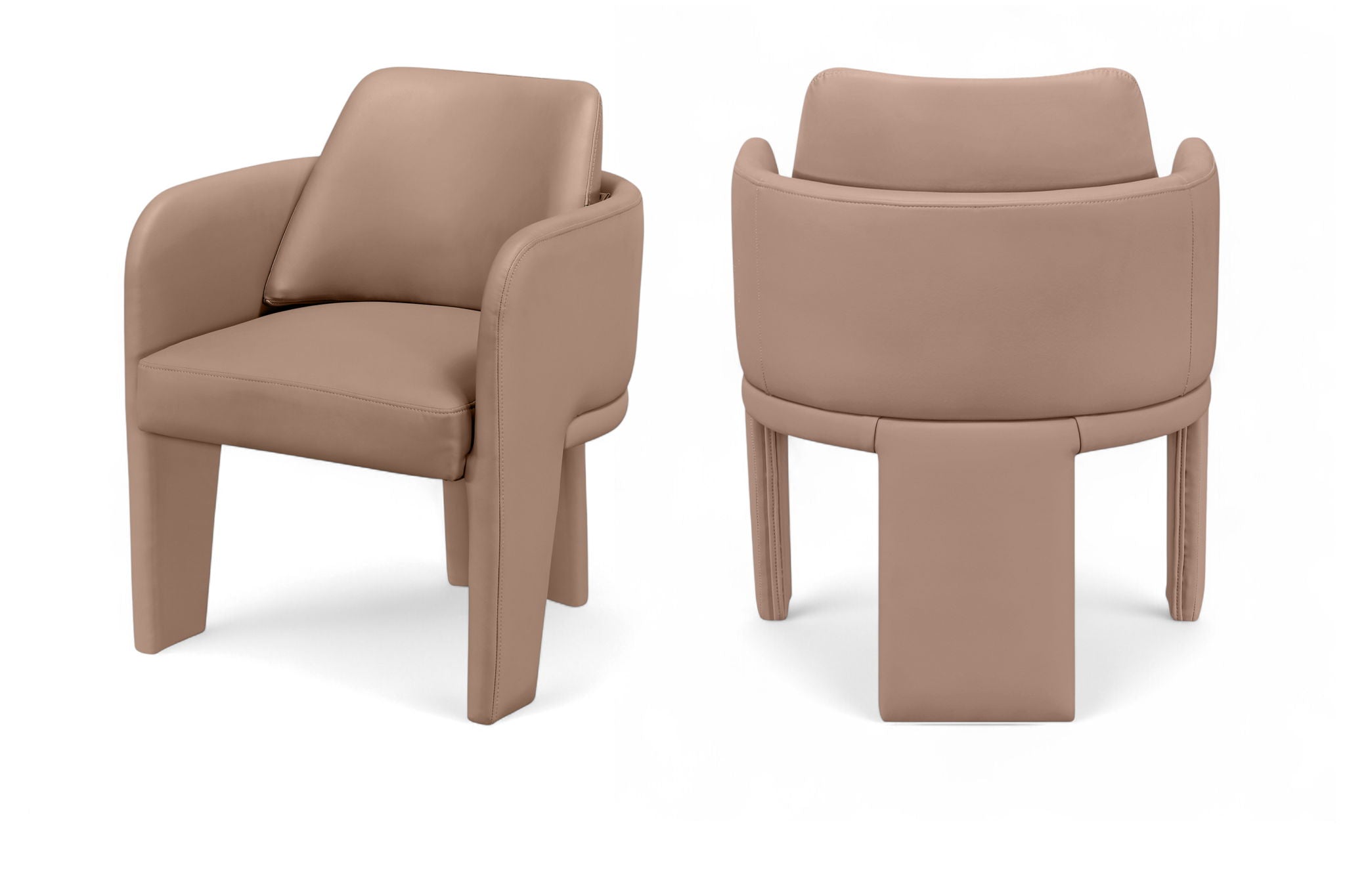 Vanda - Vegan Leather Upholstered Dining Chair - Tan