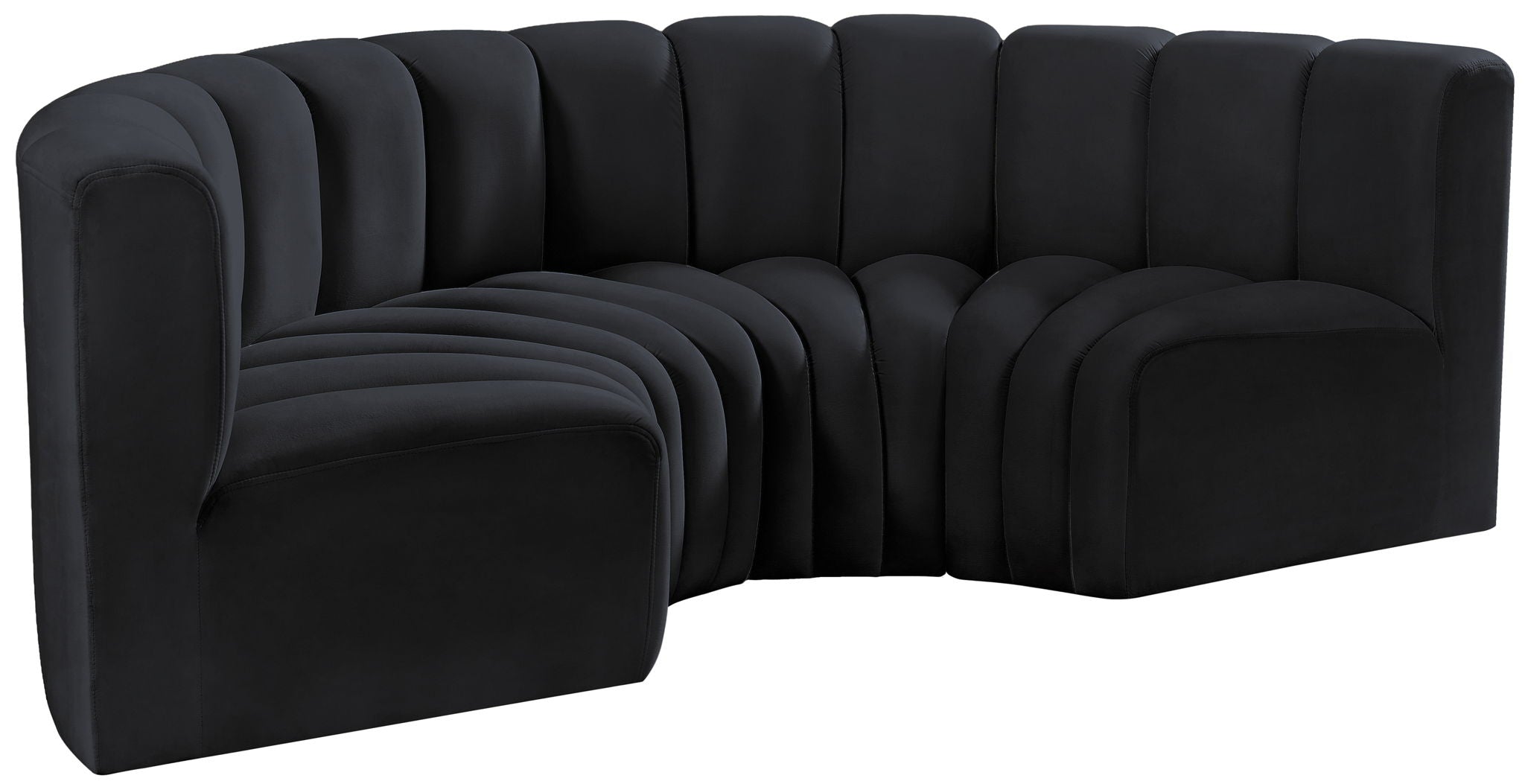 Arc - Velvet 4 Piece U-Shaped Modular Sofa