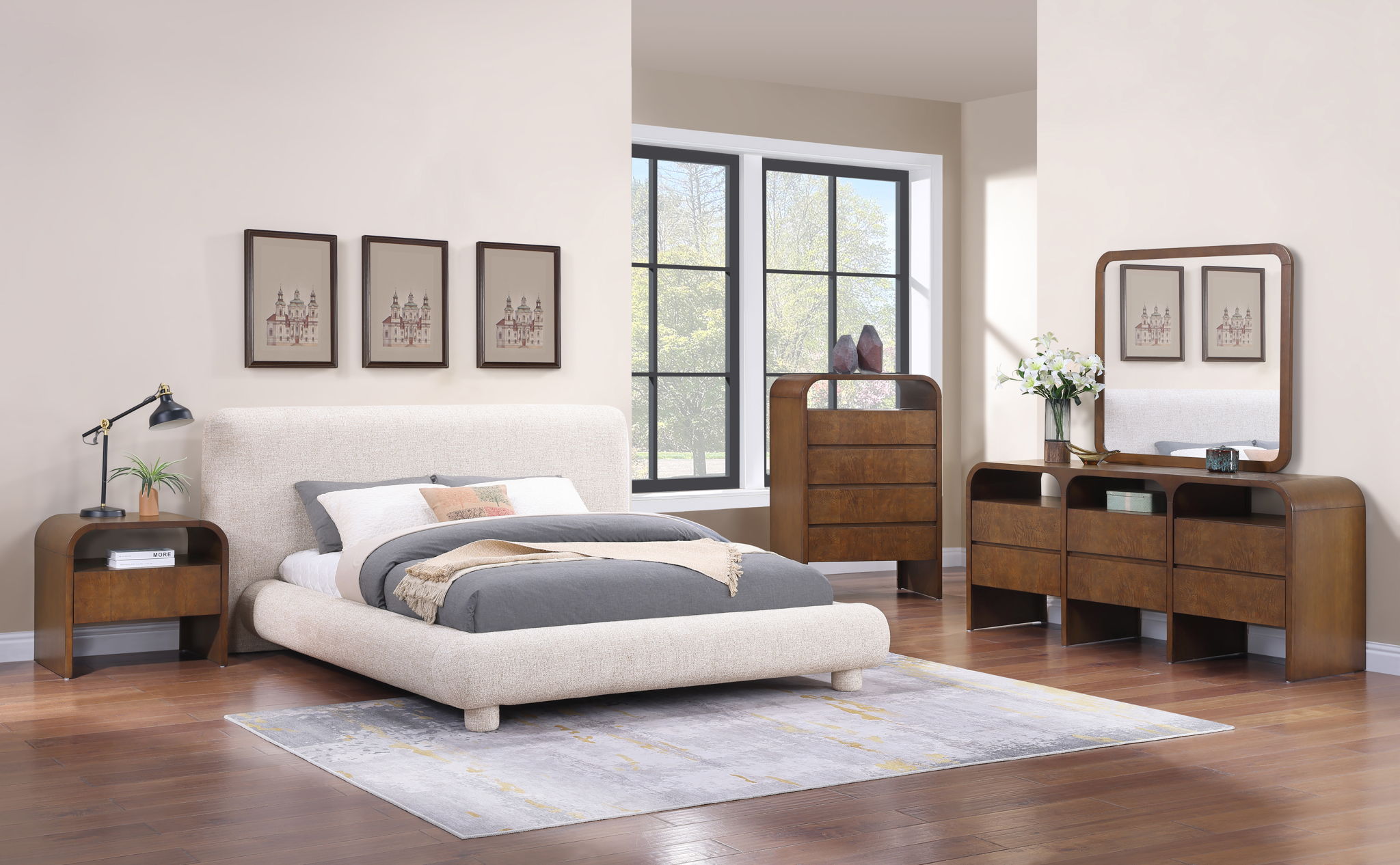 Giada - Solid Wood And Veneer Nightstand