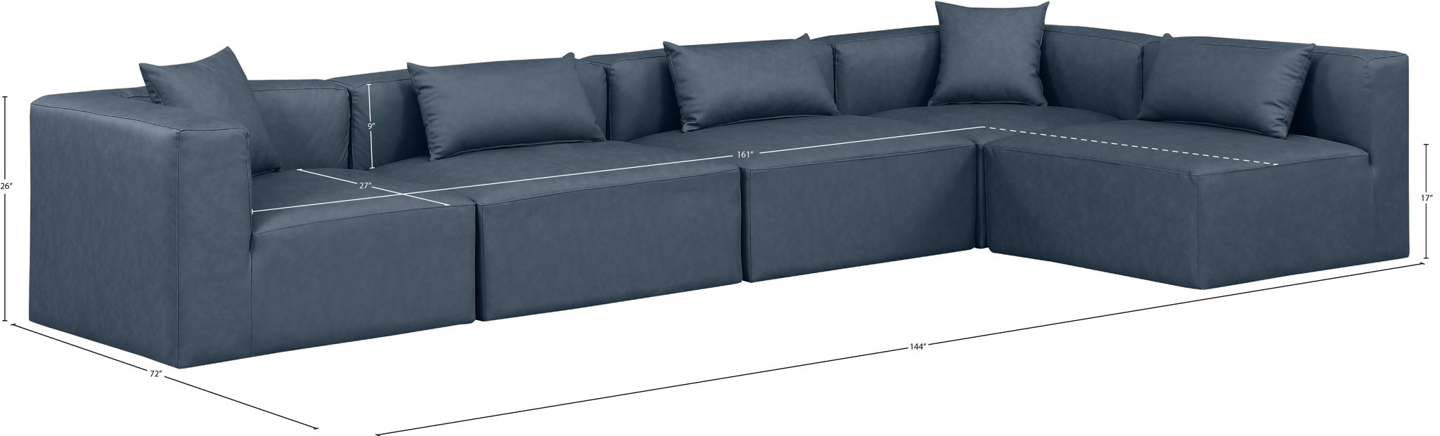 Cube - 5 Piece Modular Sectional