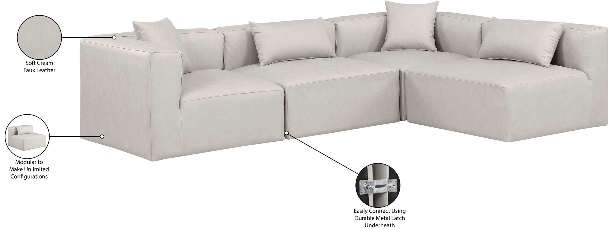 Cube - 4 Piece Modular Corner Sectional