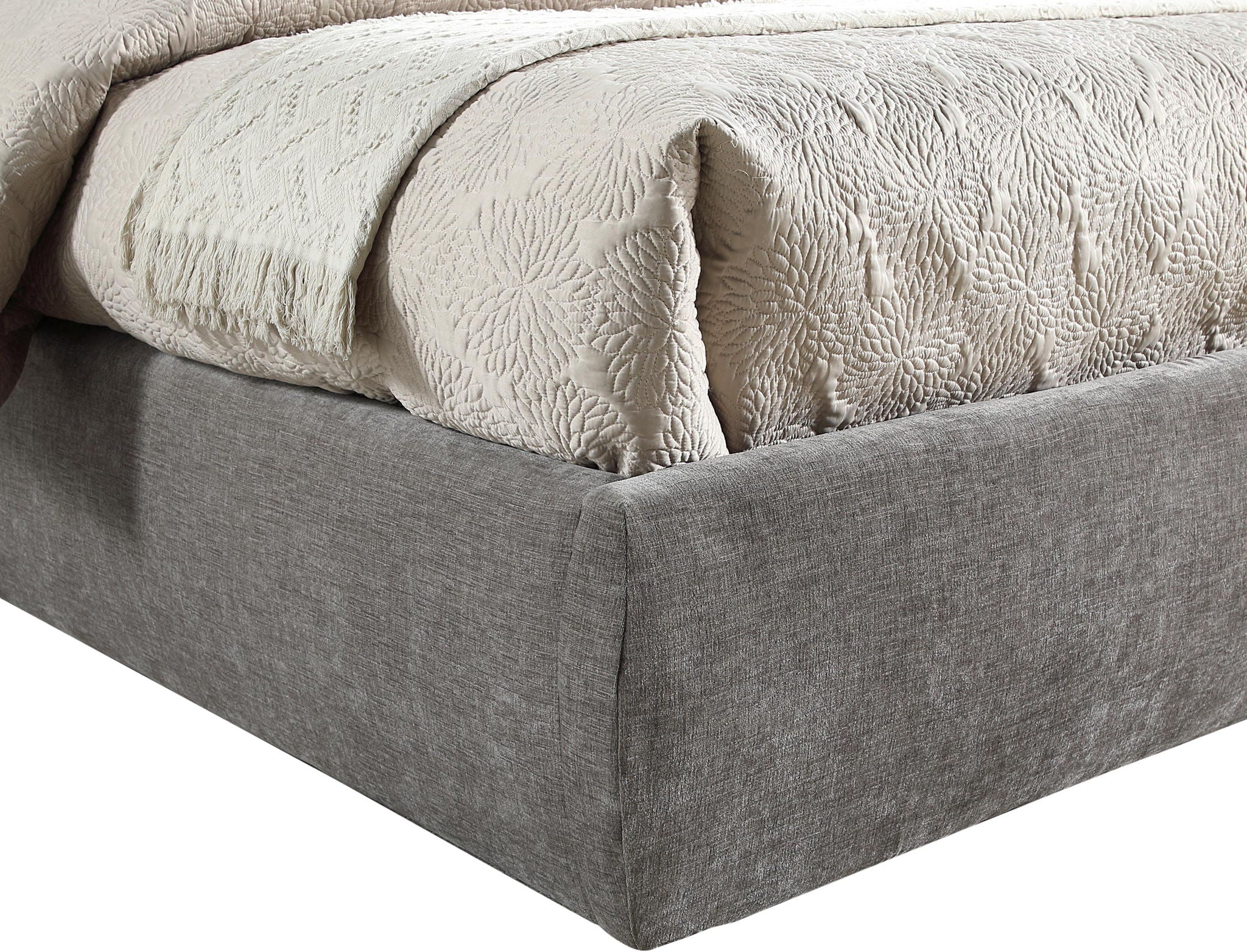 Adam - Chenille Fabric Bed With 70.5" Headboard