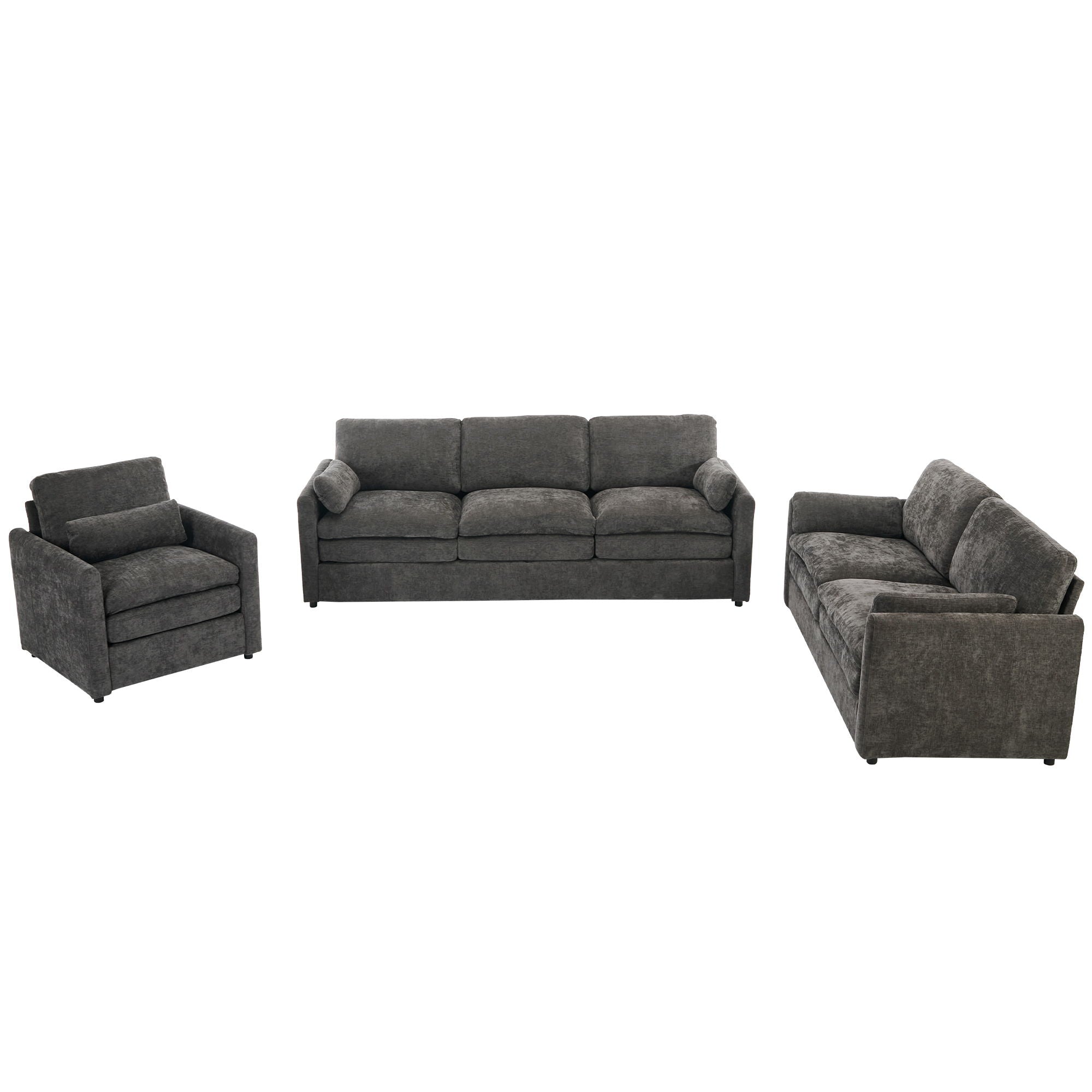Cozy Upholstered Sofa Set For Living Room