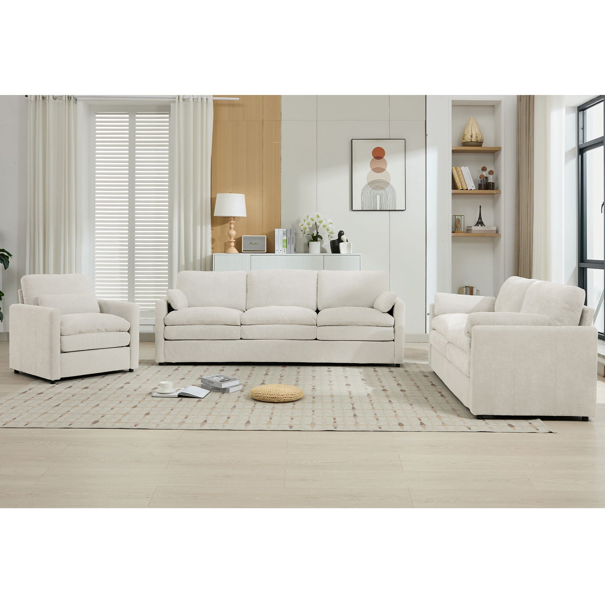 Cozy Sofa Set Oversized Comfy Cloud Sofa With Double Cushion