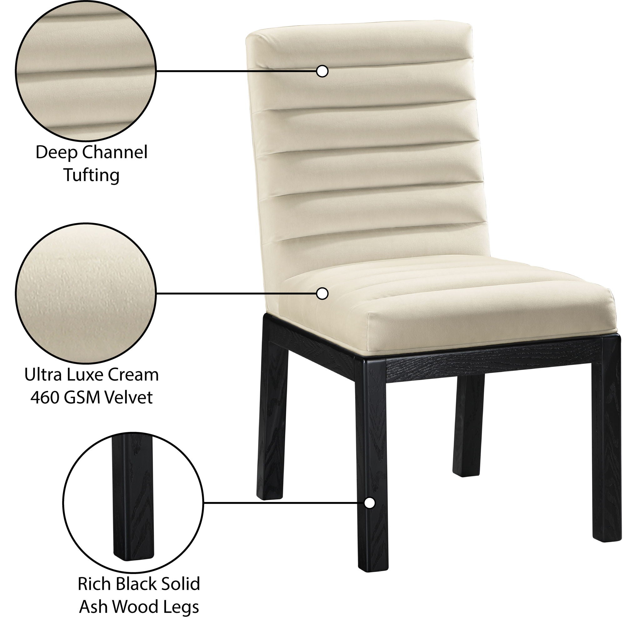 Evelyn - Dining Chair With Black Legs
