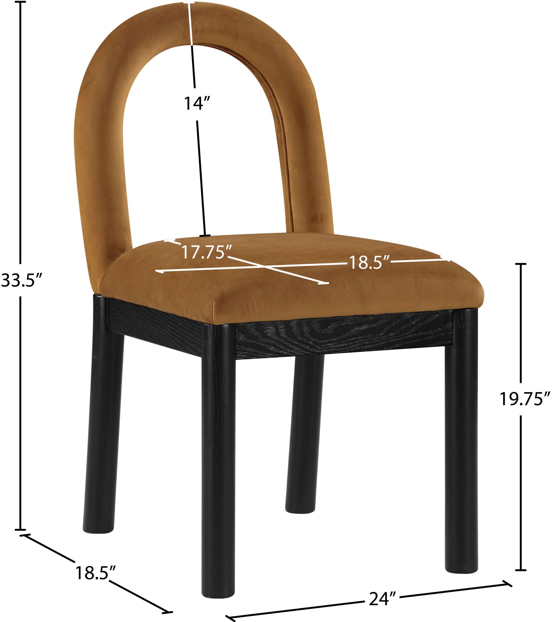 Conrad - Velvet Dining Chair With Black Legs