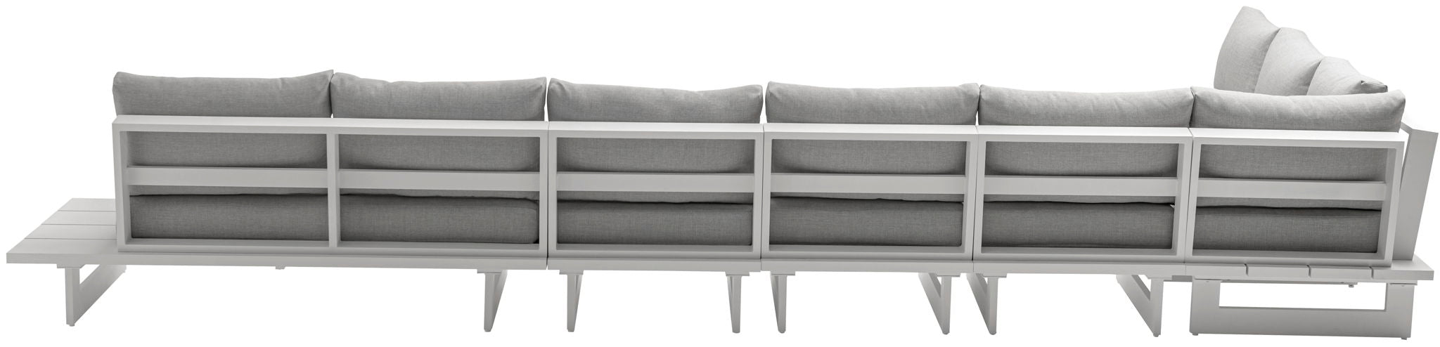 Maldives - 6 Piece Water Resistant Outdoor Patio Modular Sectional With White Base