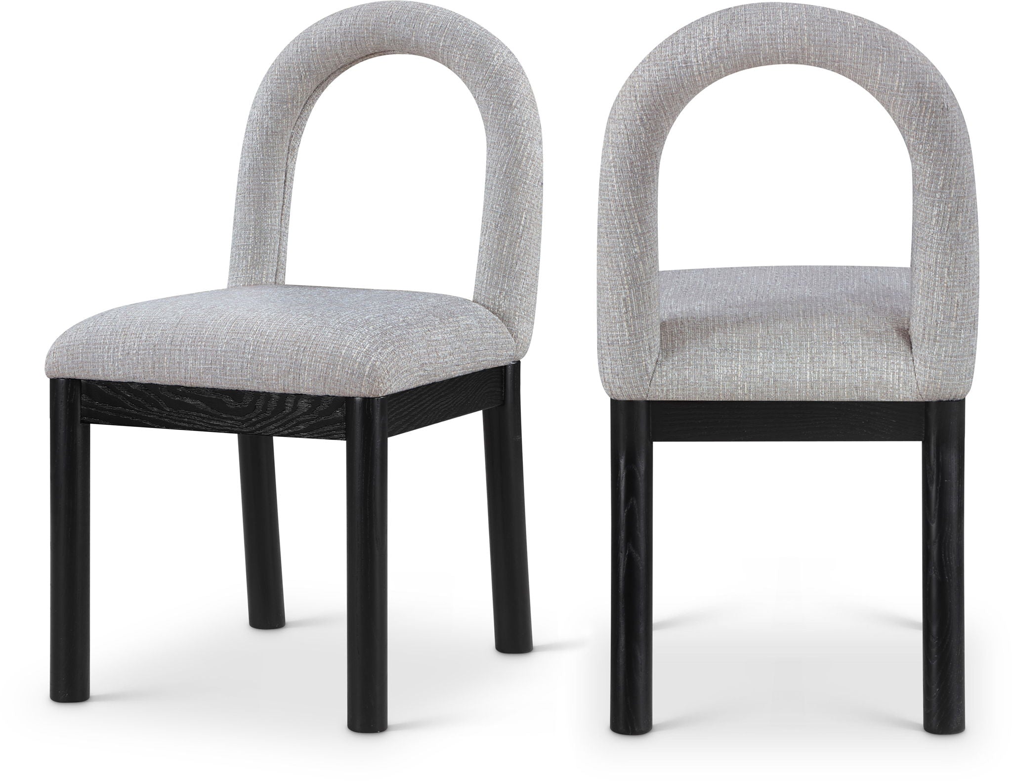 Conrad - Linen Dining Chair With Black Legs