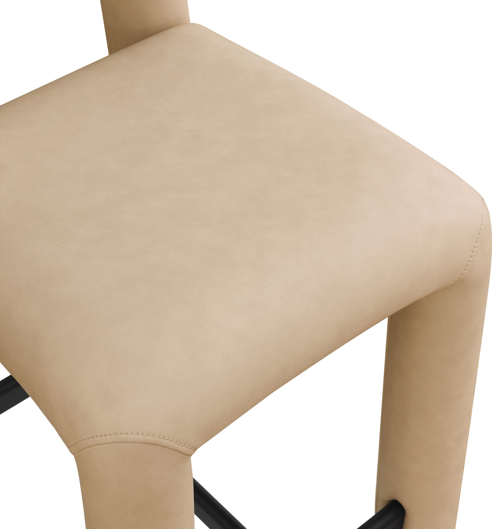 Amari - Vegan Leather and Boucle Fabric Stool