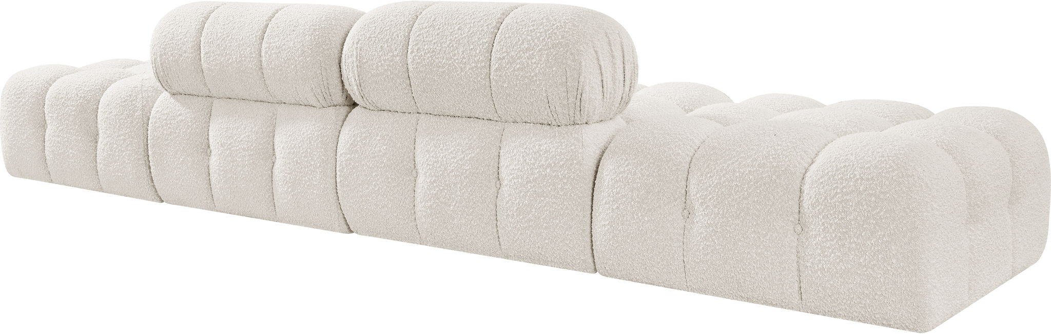 Ames - 4 Piece Boucle Upholstered Modular Sofa With 2 Backless Seats