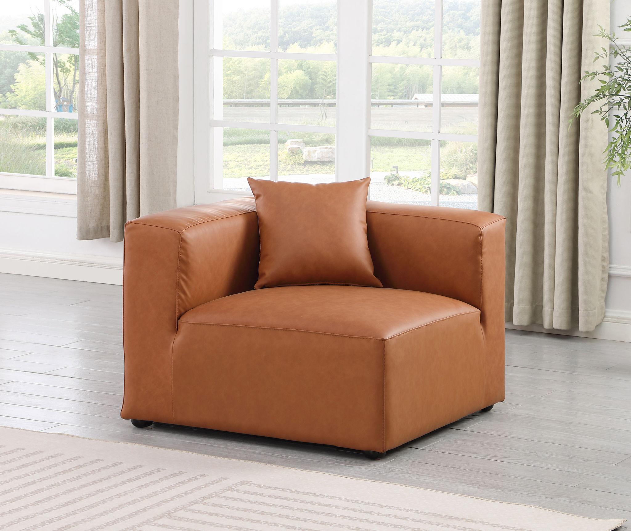 Cube - Corner Chair - Cognac