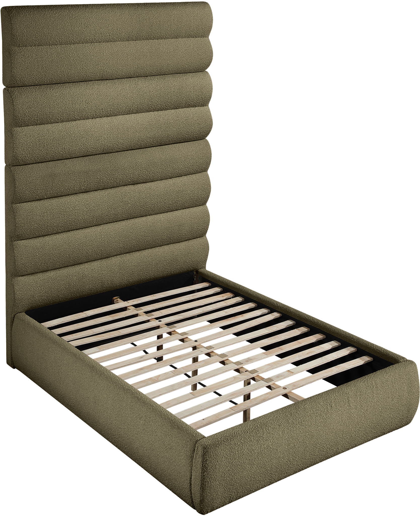 Adam - Boucle Fabric Bed With 89" Headboard