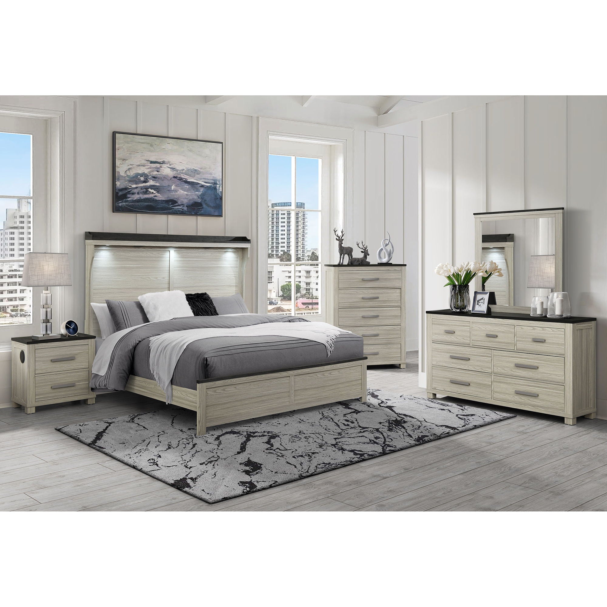 Augusta - Mirror With Sleek Frame, Large Scale Mirror For Dresser - Beige Brown