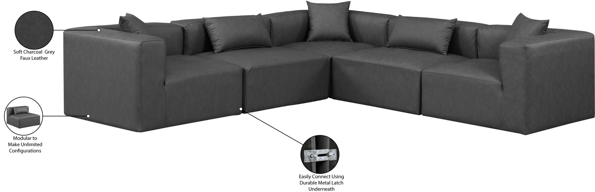 Cube - 5 Piece Modular Corner Sectional
