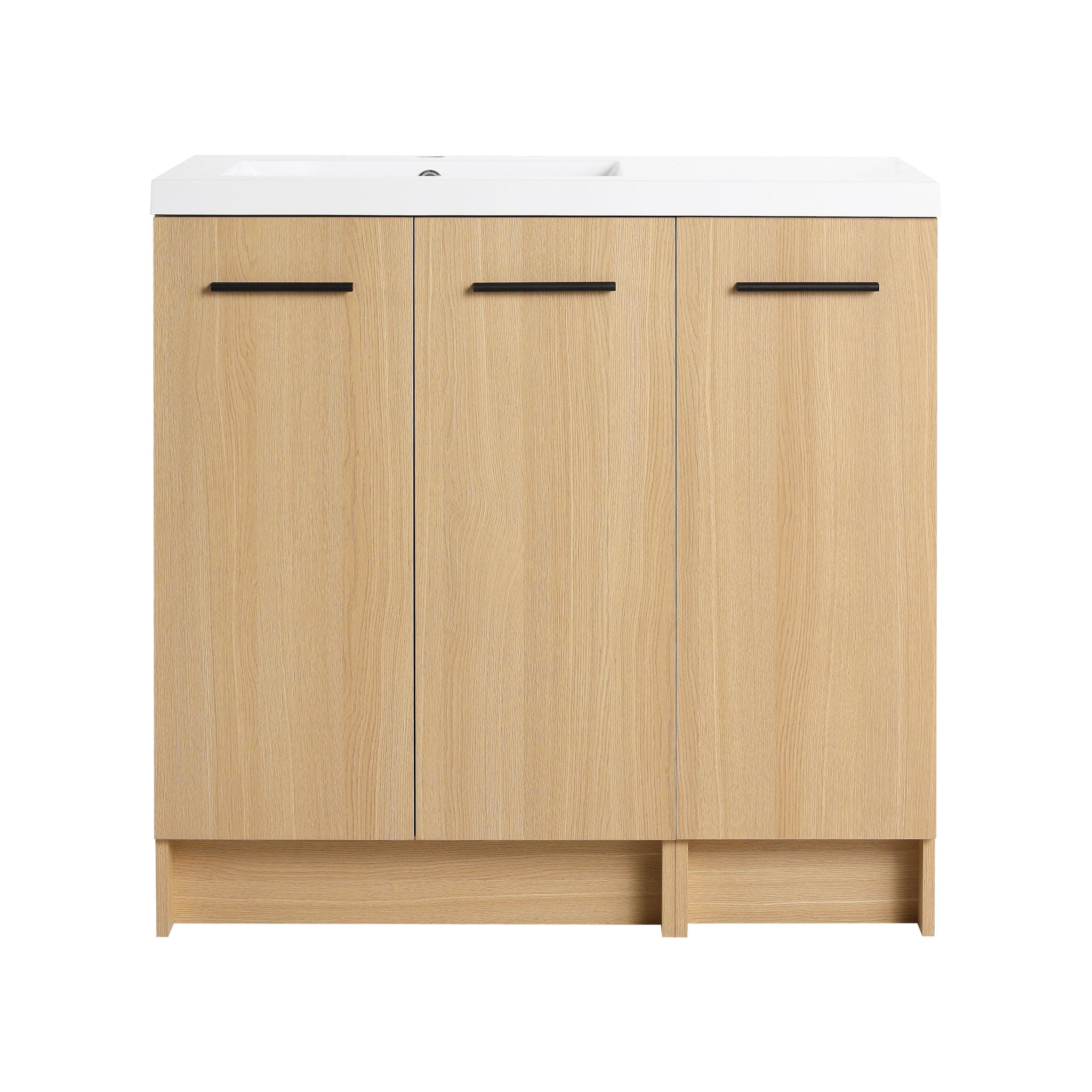 Wall Mounted Floating Bathroom Vanity With Sink, 3 Door Modular Cabinet