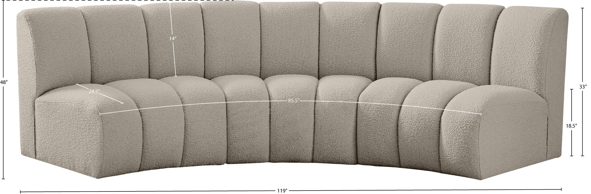 Infinity - 3 Piece Boucle Modular Sectional