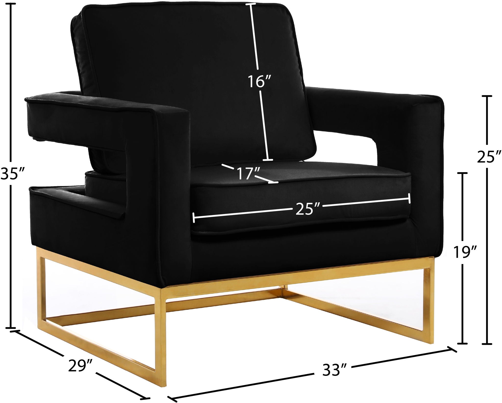 Noah - Accent Chair with Gold Legs