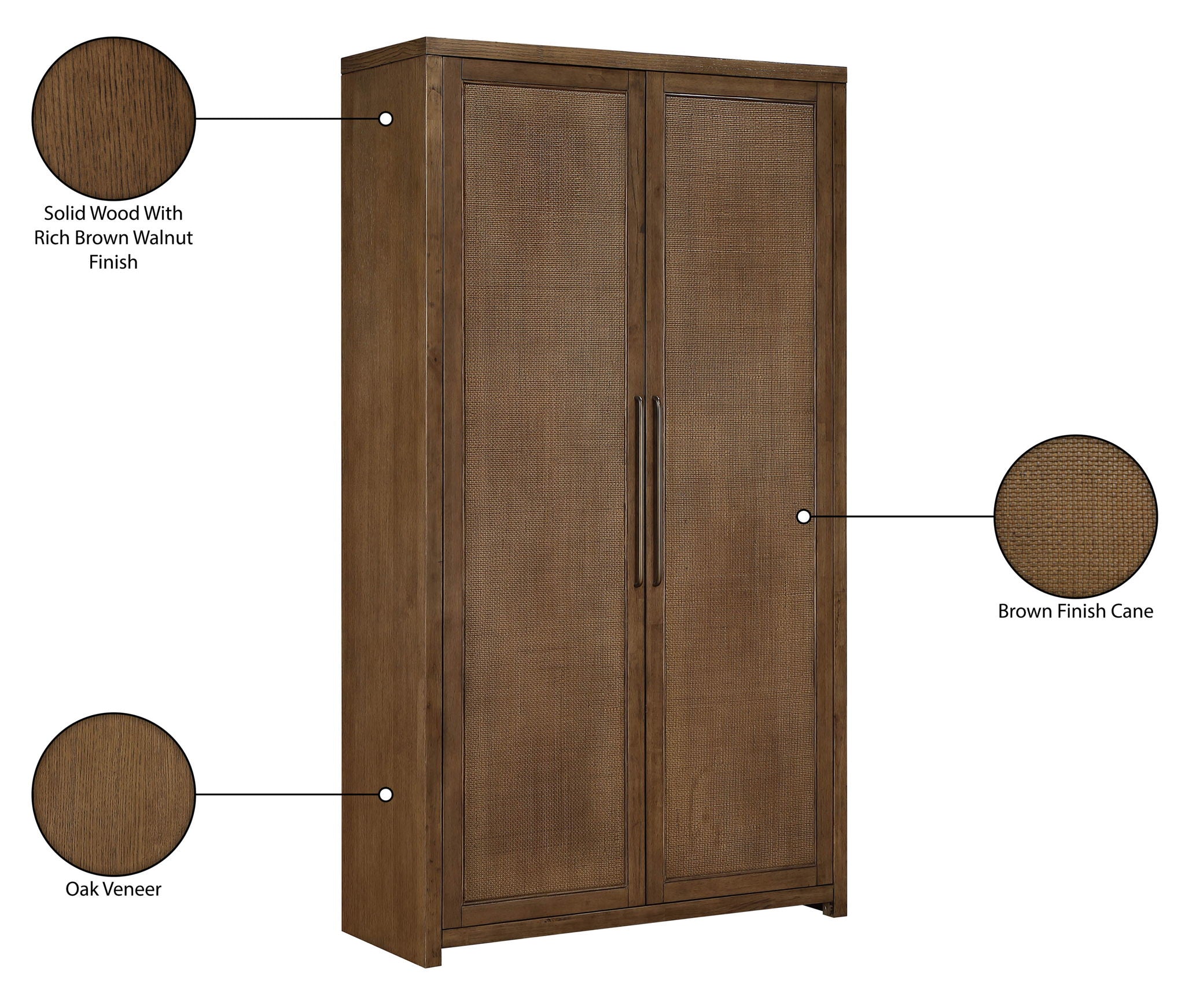 Vana - Solid Wood, Oak Veneer And Stainless Steel Storage Cabinet