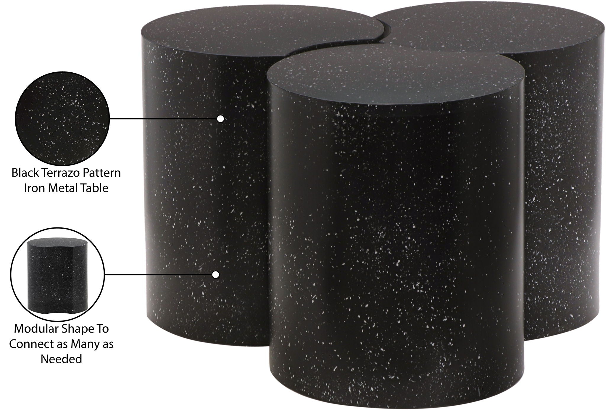 Dimple - 3 Piece Modular Coffee Table - Terazzo Finish