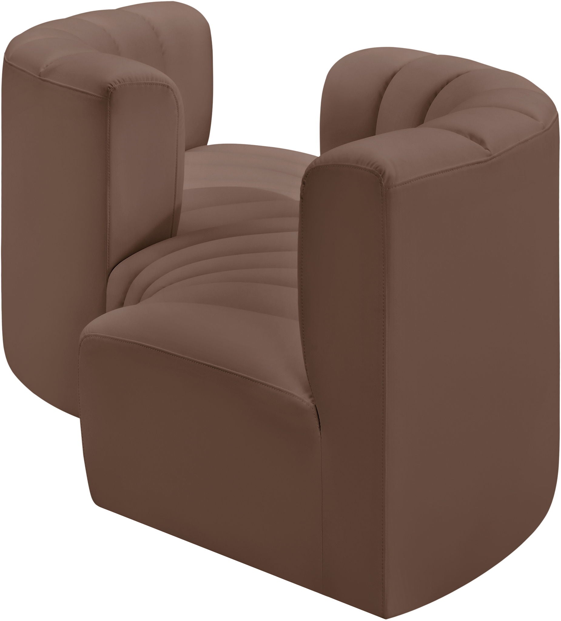 Arc - Faux Leather 4 Piece Curved Modular Sofa