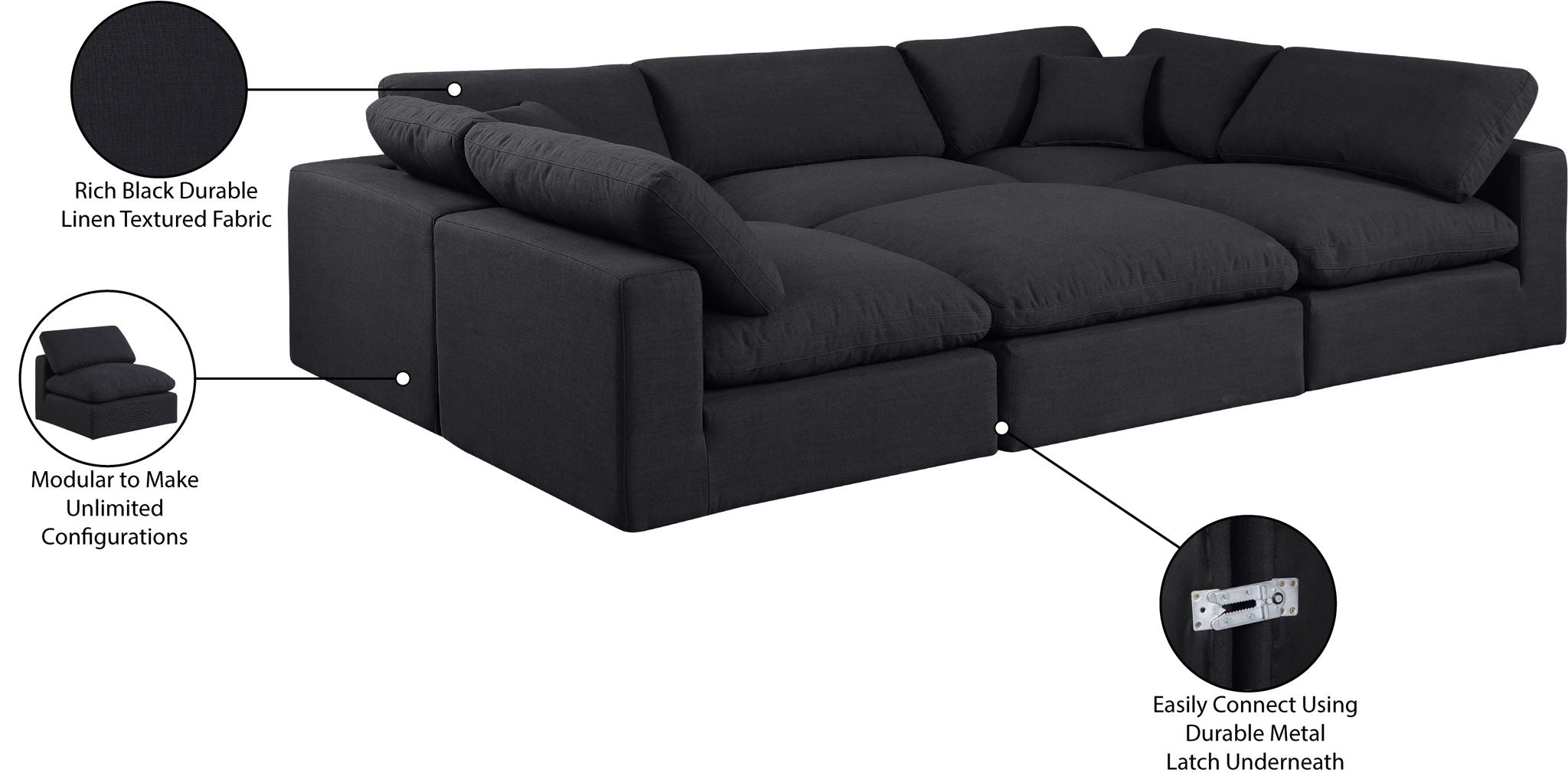 Comfy - 6 Piece Linen Sectional