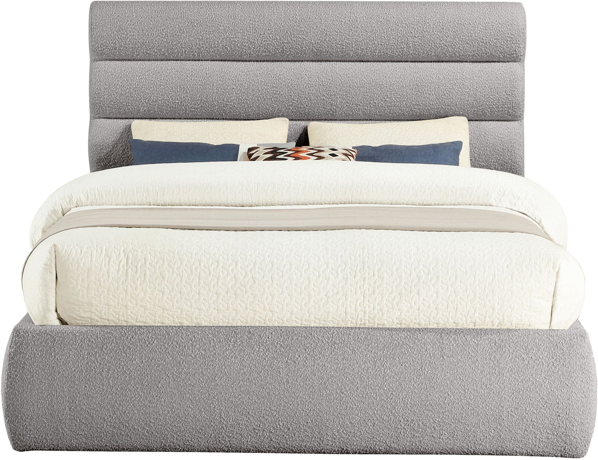 Adam - Boucle Fabric Bed With 52" Headboard