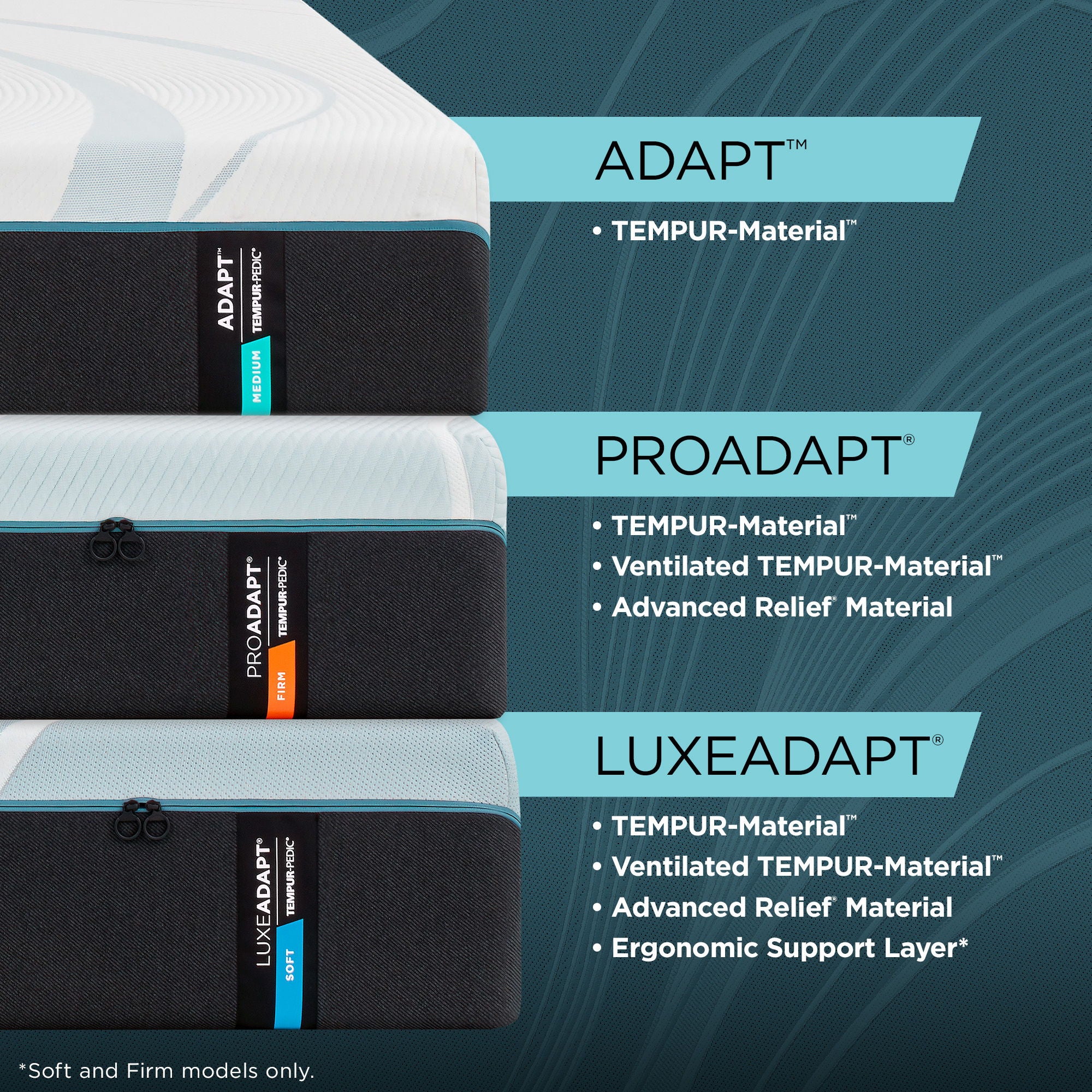 Tempur-Adapt - LuxeAdapt Soft Mattress