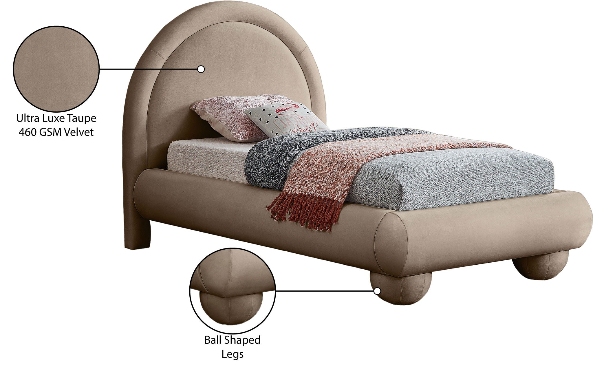 Madrid - Velvet Upholstered Bed