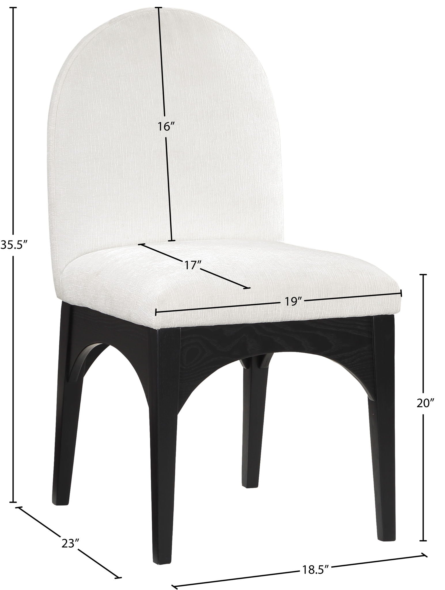 Waldorf - Chenille Dining Side Chair With Black Legs