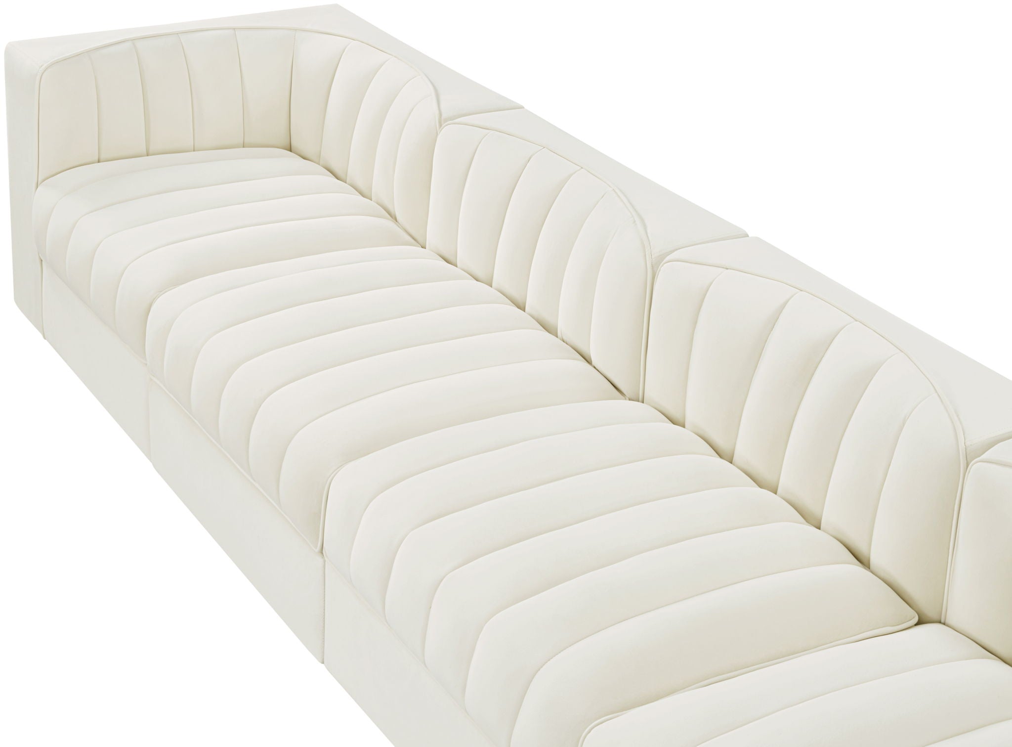 Rummi - Velvet Performance Fabric Upholstered 4 Piece Modular Sofa