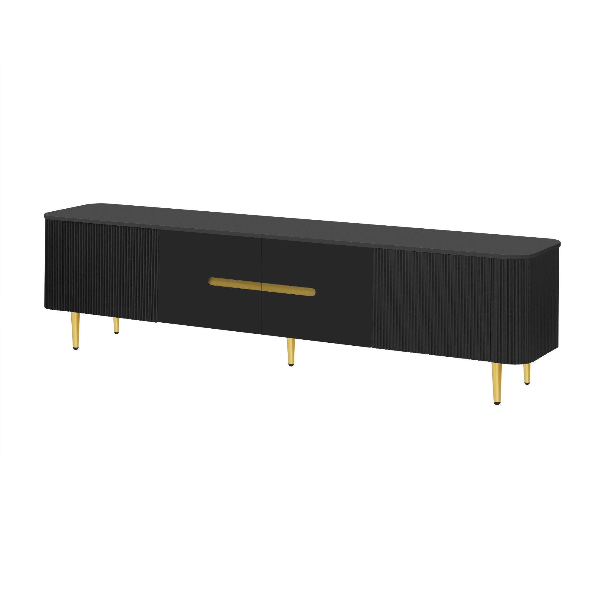 Minimalist TV Stand For TVs Up To 85", Modern Entertainment Center Media Console With 4 Spacious Cabinets For Living Room