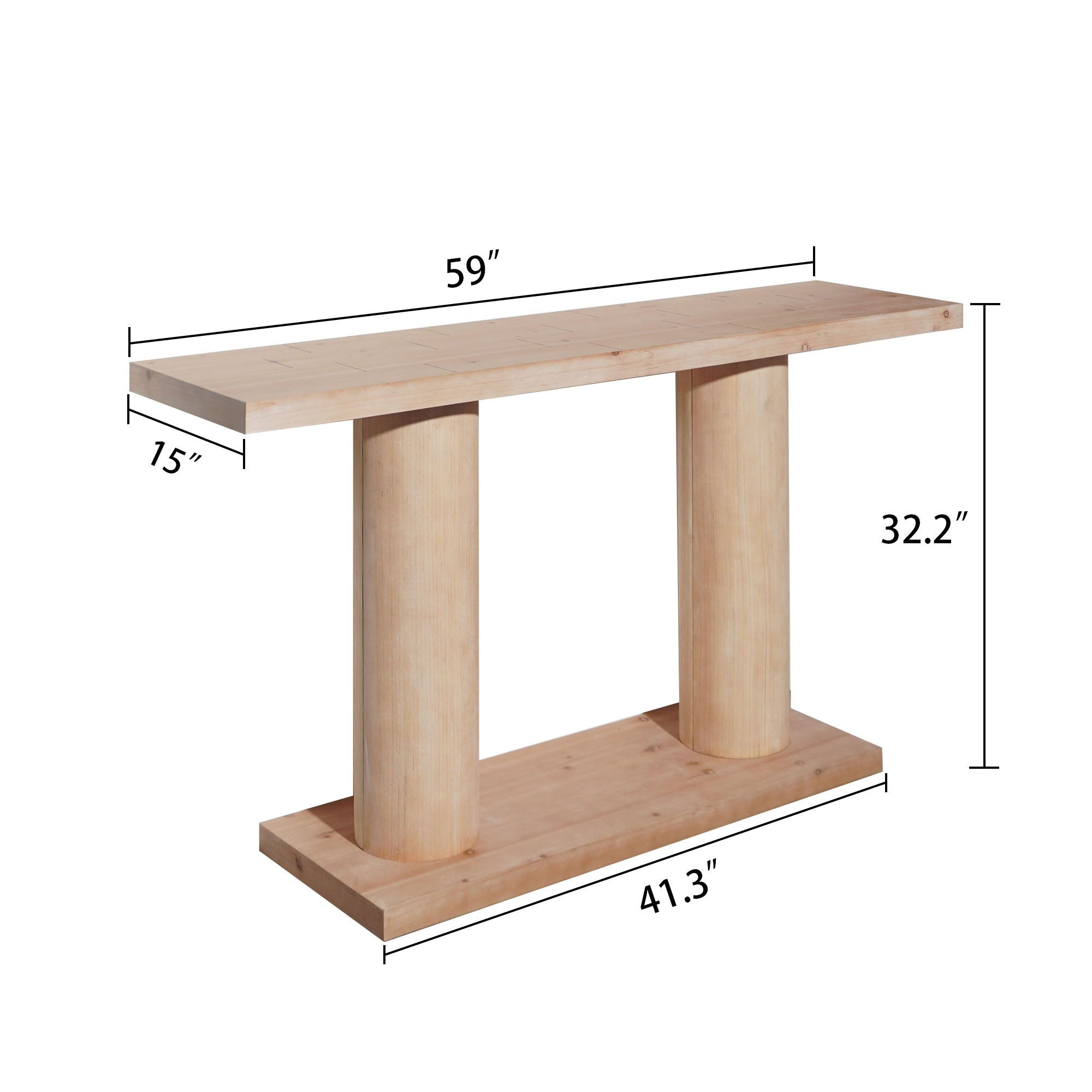 Double Cylinder Base Console Table For Living Room - Multi