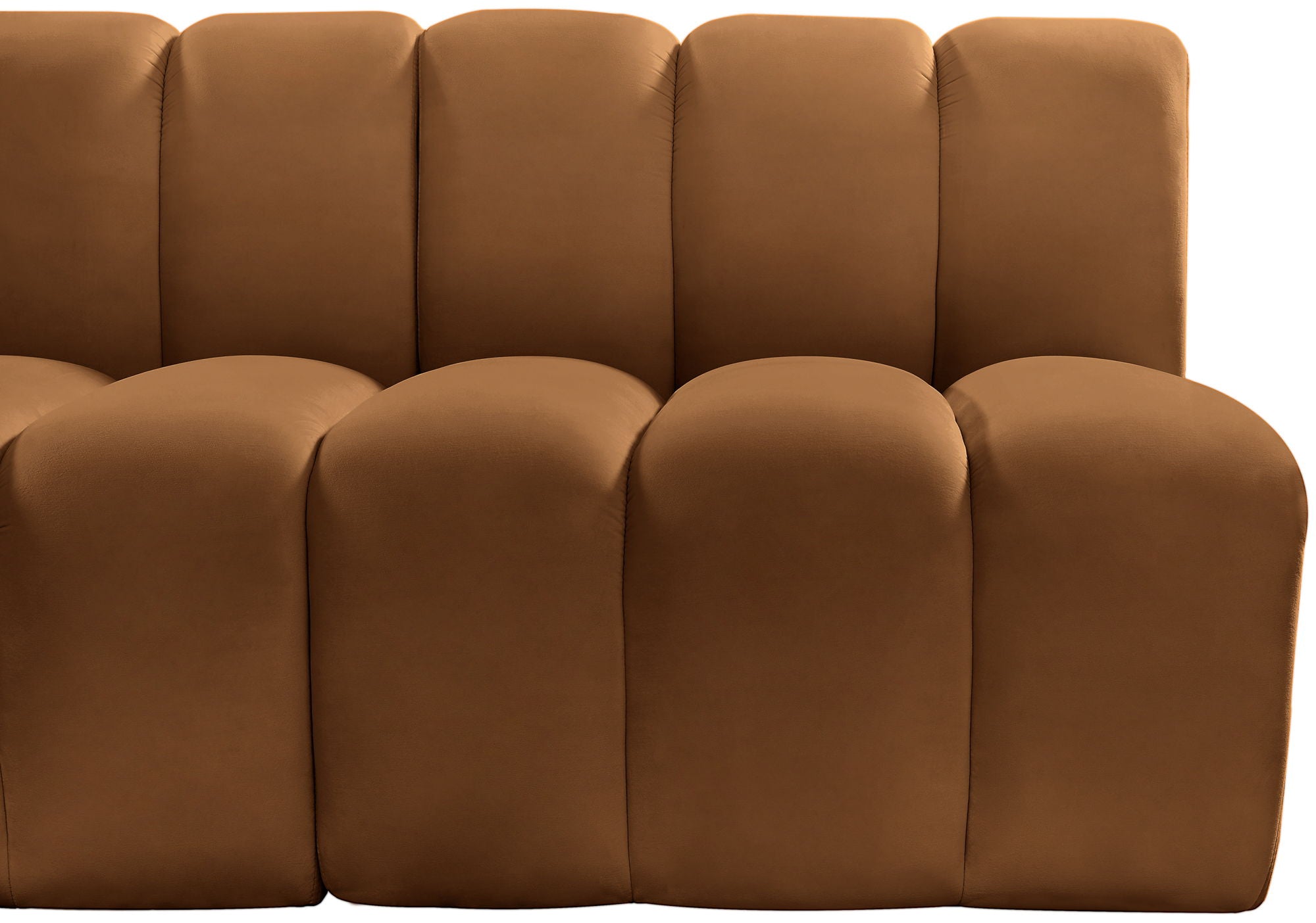Arc - Velvet 5 Piece Modular Sofa - Saddle