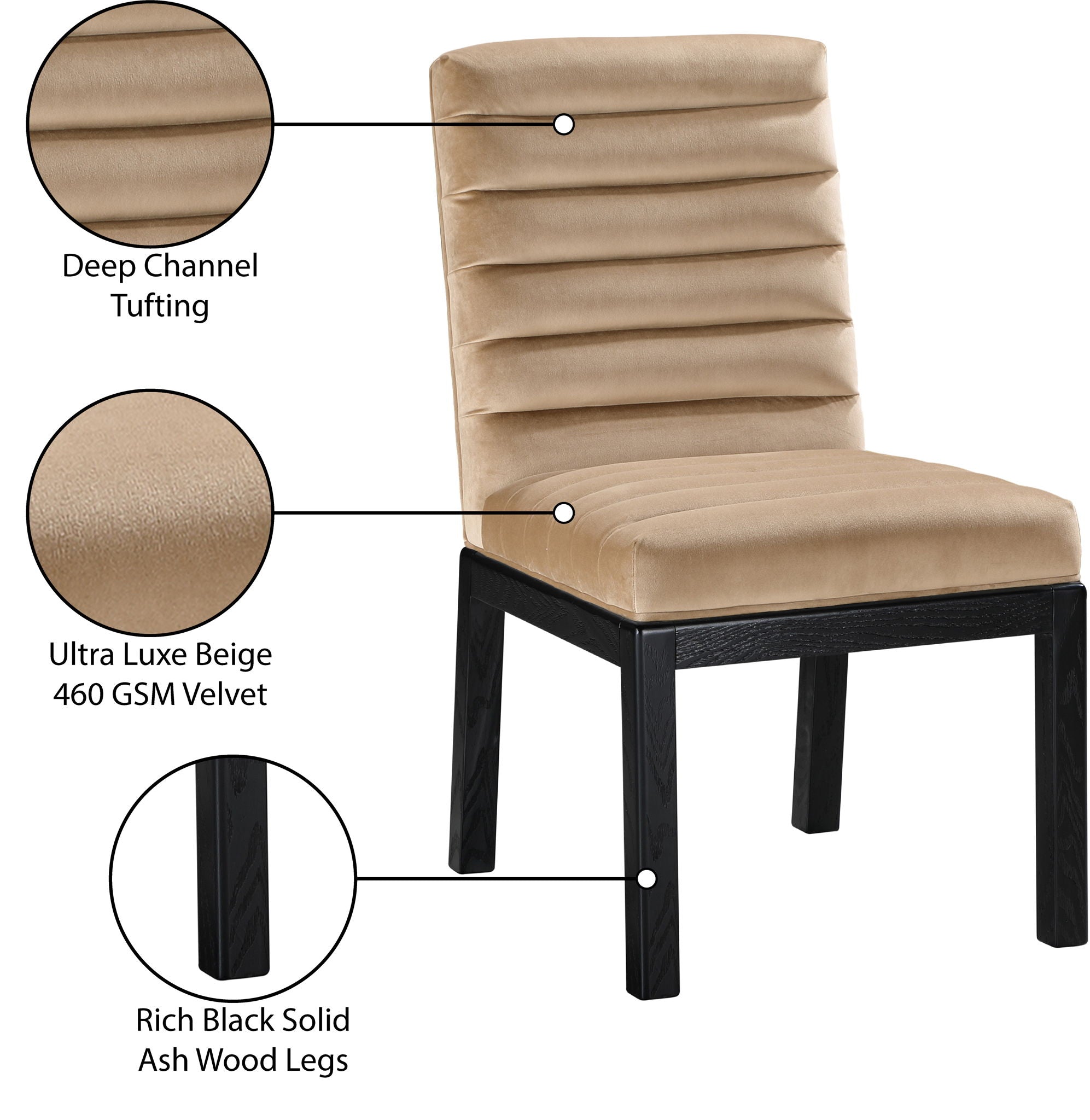 Evelyn - Dining Chair With Black Legs